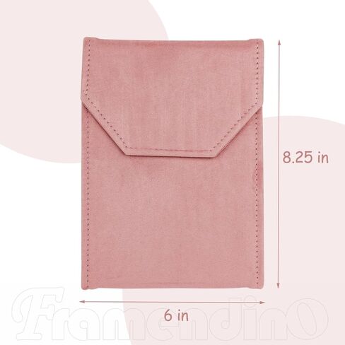 Framendino ، Velvet Necklace Folder Jewelry Travel Storage Resorting Scailder Case Fox لعيد ميلاد الذكرى السنوية (أسود) in Saudi Arabia