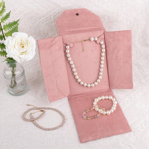 Framendino ، Velvet Necklace Folder Jewelry Travel Storage Resorting Scailder Case Fox لعيد ميلاد الذكرى السنوية (أسود) in Saudi Arabia