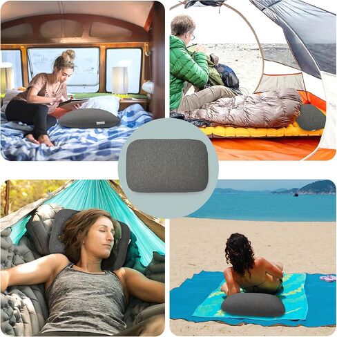 Memory Foam Camping Pillow, Portable Travel Pillow with Breathable Detachable Pillowcase, Compact & Lightweight for Camping, Hiking, Backpacking, Airplane Travel, Includes Storage Bag in Saudi Arabia