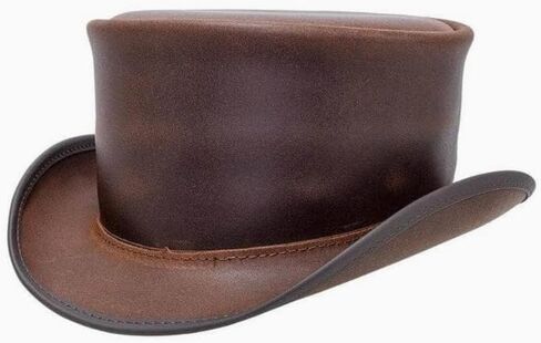 American Hat Makers Marlow Leather Top Hat — Stylish & Shapeable Wide Brim Hat in Kuwait