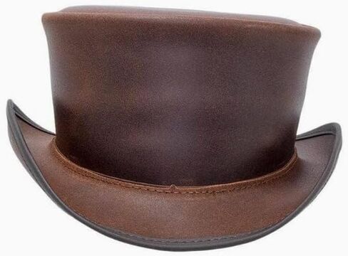 American Hat Makers Marlow Leather Top Hat — Stylish & Shapeable Wide Brim Hat in Kuwait