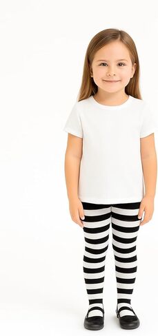 Kids Striped Tights, Black and White Striped Tights, Halloween, Fall, Dressing up, Parties in Kuwait