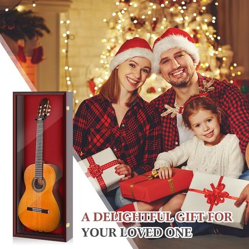 Electric Guitar Display Case Wall Mount Guitar Case Hardwood Cabinet Shadow Box with Hanger Stand and Lock W/ 98% UV Protection Acrylic Clear Door for Musician Collection (Black,44'') in Saudi Arabia
