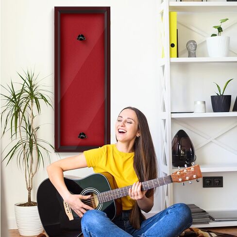 Electric Guitar Display Case Wall Mount Guitar Case Hardwood Cabinet Shadow Box with Hanger Stand and Lock W/ 98% UV Protection Acrylic Clear Door for Musician Collection (Black,44'') in Saudi Arabia