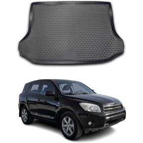 حصيرة أرضية Omac لـ Toyota Rav4 2006-2012 Car Car All Weather 3D Fit Fit Rubber Mat Haterpless Roofless Tpe Liners Laser Laser Non-Slip (Black) in Kuwait
