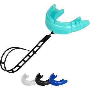 OPRO Snap-Fit Instant Level Braces Mouth Guard + Strap – Quick Protection Mouthguard for Lacrosse, jiu Jitsu, MMA Boxing Wrestling & Football Mouthpiece – Includes Mouth Guard Case (Adult, Blue) in Kuwait