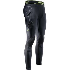 Storelli BodyShield Goalkeeper Leggings 3، حماية عالية التأثير، فتل العرق، قيعان رياضية مقاومة للأشعة فوق البنفسجية لكرة القدم والرياضات الثقيلة | أسود | صغير in Kuwait