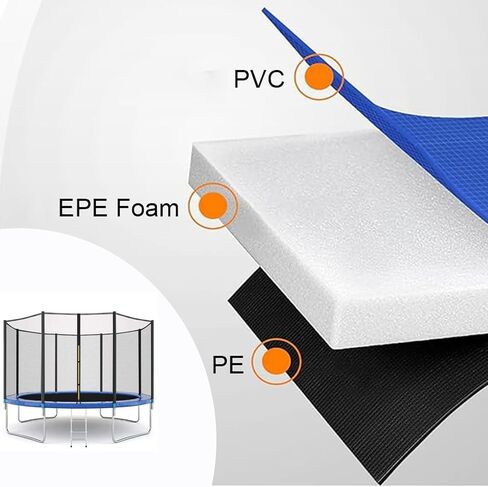 Trampoline Pad, 6ft 8ft 10ft 12ft 13ft 14ft 15ft 16ft Replacement Trampoline Safety Pad, Waterproof Trampoline Accessories Spring Cover, Trampoline Replacement Safety Pad, No Holes for Pole. in Saudi Arabia