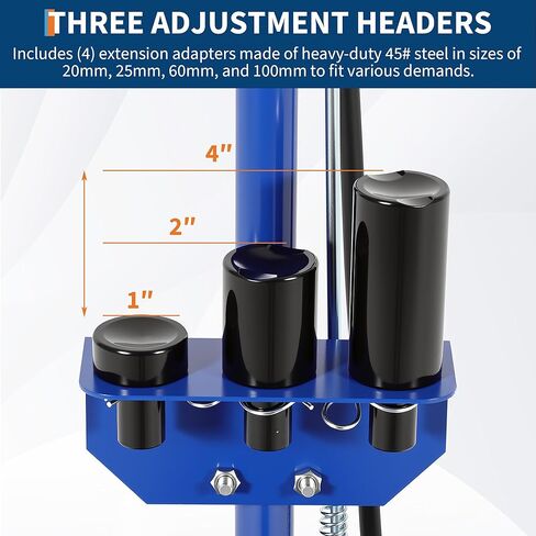 22 طنًا مقبس أرضية هيدروليكية من أجل الشاحنات والجرارات الشاقة-سعة 44000 رطل ، انخفاض مستوى (9 "-17.7") ، 4 محولات (10/20/00/10 ملم) ، مقبض قابل للتعديل 46 "-قوة مزدوجة (الهواء/الهيدروليكي) in Kuwait