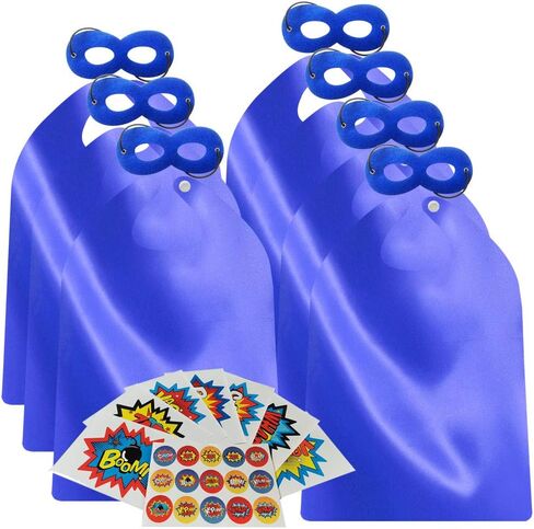 ADJOY Superhero Capes and Masks for Kids Birthday Party 7 Sets - DIY Dress Up Costumes - Bluk Pack (Black) in Saudi Arabia