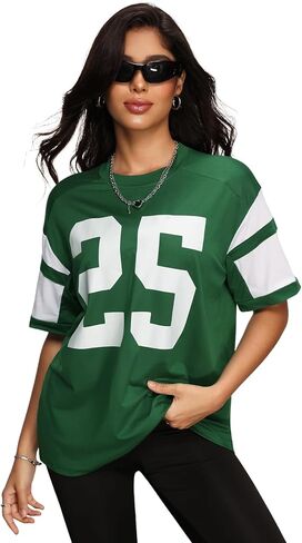 SOLY HUX Women's Jersey Shirts Number Graphic Tees Short Sleeve Crew Neck Loose Y2k Tops in Saudi Arabia