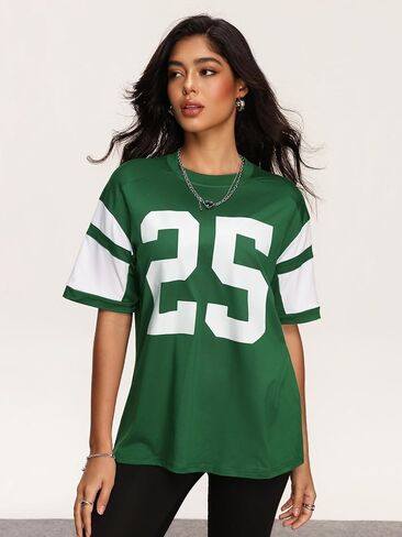 SOLY HUX Women's Jersey Shirts Number Graphic Tees Short Sleeve Crew Neck Loose Y2k Tops in Saudi Arabia