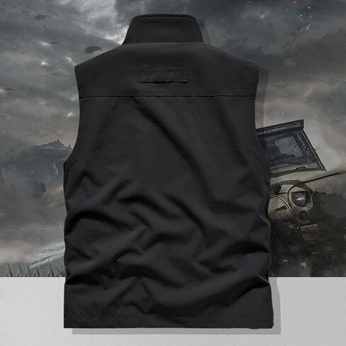 JiXiang Mens Vest Outdoor Workout Lightweight Sleeveless Work Jacket Hiking Travel Breathable Outerwear with Multiple Pockets in Saudi Arabia