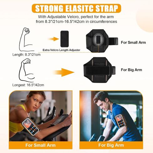 Running Armband with Earphone Bag for iPhone 16/15/14 Max/Pro/Plus & Galaxy S20/S10, Touchscreen Compatible, Phone Holder for Running with Card Slot & Key Pockets, Fit Up to 6.9 Phone in Saudi Arabia