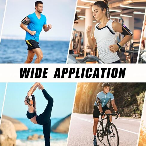 Running Armband with Earphone Bag for iPhone 16/15/14 Max/Pro/Plus & Galaxy S20/S10, Touchscreen Compatible, Phone Holder for Running with Card Slot & Key Pockets, Fit Up to 6.9 Phone in Saudi Arabia