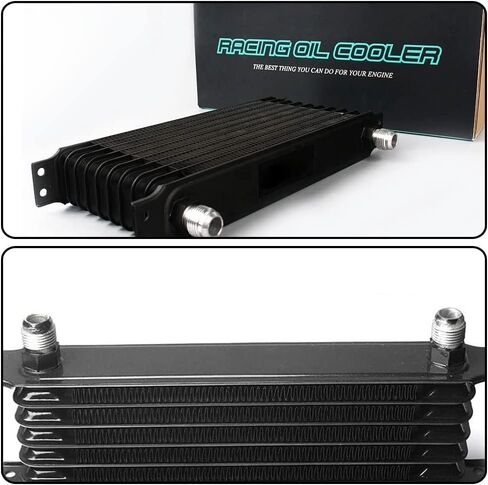 Compatible For LS1 LS2 LS3 19 ROW Engine Oil Cooler with Sandwich Plate Kit An 10 Oil Lines Oil Cooler Kit Black in Saudi Arabia