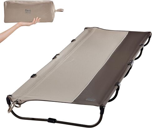 TIMBER RIDGE Lightweight Aluminum Camping Cot, 20-Second Quick Set-Up Folding Cot with Zipper Closure, Portable Carry Bag Included for Camping, Travel and Outdoors, Support up to 225lbs, Blue in Kuwait