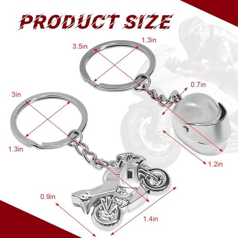 2 PCS سلسلة مفاتيح الدراجات النارية ، و Creative Motorcycle Keychain Helment Key FOB ، ودراجة نارية ثلاثية الأبعاد للرجال (أسود) in Saudi Arabia