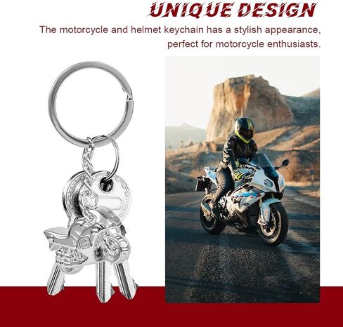 2 PCS سلسلة مفاتيح الدراجات النارية ، و Creative Motorcycle Keychain Helment Key FOB ، ودراجة نارية ثلاثية الأبعاد للرجال (أسود) in Saudi Arabia