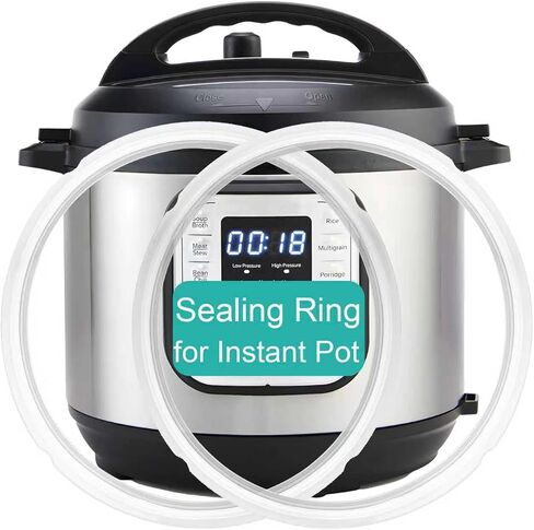 حلقة ختم 2 حزمة للعقار الفوري 6 الكوارت ، قطع غيار السيليكون من فئة الطعام للوعاء الفوري 6 QT ، إكسسوارات خالية من BPA للعقار الفوري ، حلقة ختم حشية الغطاء لـ Instantpot 5 و 6 Qt ، Clear in Kuwait
