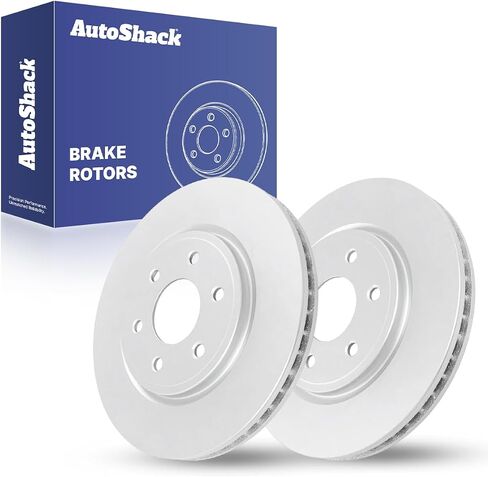 AutoShack Pair of 2 Front TurboGuard Coated Drilled Slotted Silver Brake Rotors Driver and Passenger Side Replacement for Suzuki Equator Nissan Xterra Pathfinder 2005-2024 Frontier V6 4WD PR41414DSCPR in Saudi Arabia