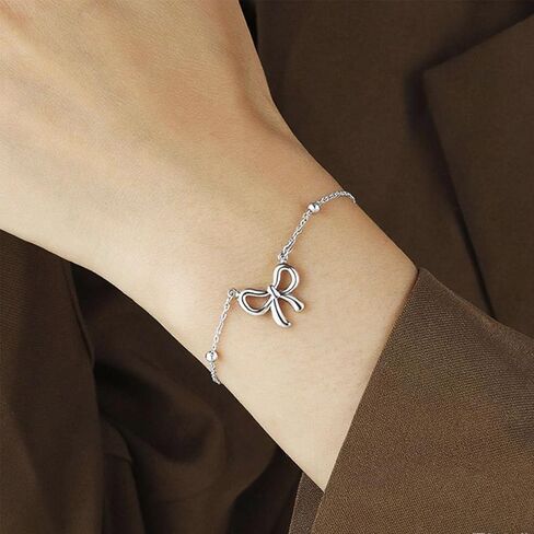 Gold Bow Bracelet for Women Cute Bowknot Bracelet Dainty Bow Beaded Chain Bracelet for Women Fashion Jewelry in Saudi Arabia