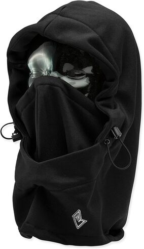 Volcom Men's Hydro Fleece Hood Thingy – Polar Fleece Neck Warmer Hood Adjustable Cinch, Black, One Size in Saudi Arabia
