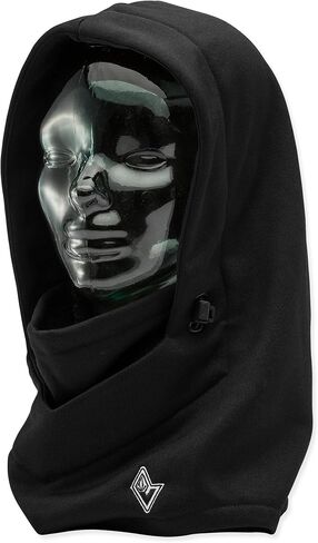Volcom Men's Hydro Fleece Hood Thingy – Polar Fleece Neck Warmer Hood Adjustable Cinch, Black, One Size in Saudi Arabia