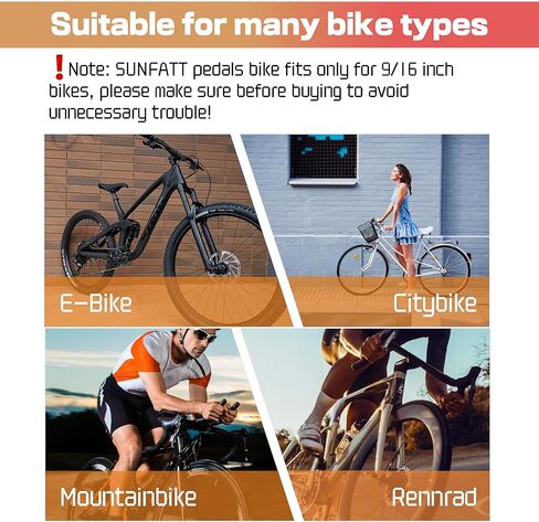 مجموعة دواسات الدراجة من SUNFATT، دواسات دراجة مقاس 9/16 بوصة، 3 محامل محكمة الغلق، غير قابلة للانزلاق، مقاومة للماء والغبار وخفيفة الوزن، لدراجات الطريق، والدراجات الجبلية، وBMX، والدراجة الإلكترونية in Kuwait