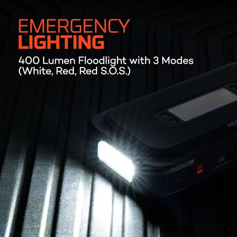 Nebo Assist Air 1500xp starter وضاغط الهواء | 44.4WH صندوق إمدادات الطاقة يعيد تشغيل 12 فولت بطارية ، و 150 رطل من ضاغط الهواء يضخّم الإطارات ، وأضواء غزيرة متكاملة ، منافذ USB ، TSA المعتمدة in Saudi Arabia