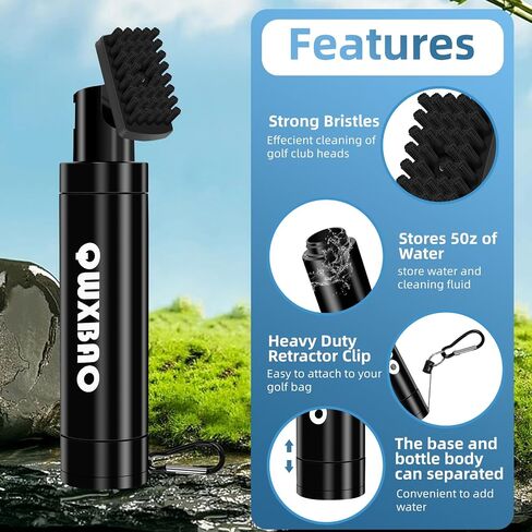 The Golf Club Brush Features a Press-Activated Water Bottle for Effortless Cleaning. Combining Portability with Cost-Effectiveness, This Gender-Neutral Design Makes an Ideal Gift for Players. in Saudi Arabia