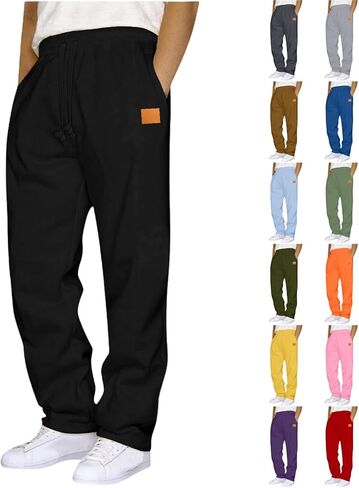 Jogger Sweatpants for Men Baggy Drawstring High Waisted Joggers Casual Athletic Sweat Pants Trouser with Pockets in Saudi Arabia