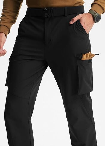 Libin Men's Hiking Pants Cargo Pockets Water Resistant Work Dress Pants Quick Dry Straight Leg Elastic Travel UPF 50+ in Kuwait