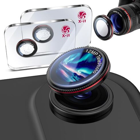 X-it for 2 Pack iPhone 16 Pro Max/15 Pro Max/14 Pro Max/14 Pro/15 Pro/iPhone 16 Pro Camera Lens Protector, Military-Grade Shatterproof Ultra HD 9H Tempered Glass iPhone Camera Lens Protector,Black Red in Kuwait