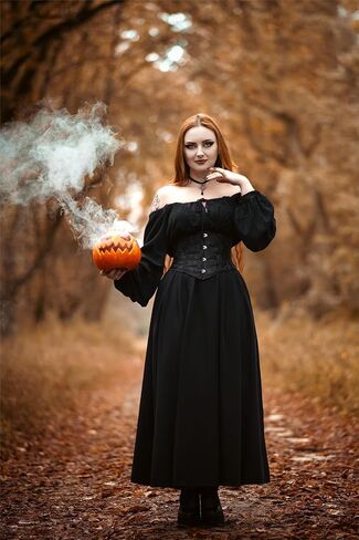 Scarlet Darkness Victorian Skirts for Women Renaissance High Waisted Long Skirt with Pockets in Saudi Arabia