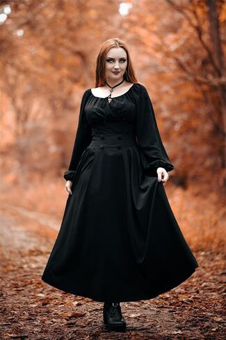 Scarlet Darkness Victorian Skirts for Women Renaissance High Waisted Long Skirt with Pockets in Saudi Arabia