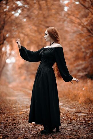 Scarlet Darkness Victorian Skirts for Women Renaissance High Waisted Long Skirt with Pockets in Saudi Arabia
