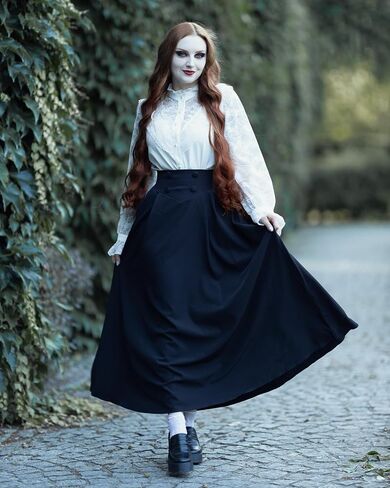 Scarlet Darkness Victorian Skirts for Women Renaissance High Waisted Long Skirt with Pockets in Saudi Arabia