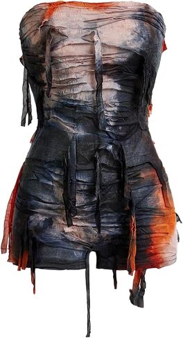 OYOANGLE Women's Strapless Rompers Ripped Off Shoulder Summer Tube Top Romper Country Concert Outfits in Saudi Arabia