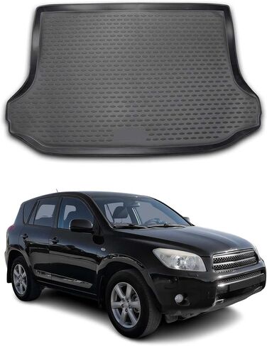 حصيرة أرضية Omac لـ Toyota Rav4 2006-2012 Car Car All Weather 3D Fit Fit Rubber Mat Haterpless Roofless Tpe Liners Laser Laser Non-Slip (Black) in Kuwait