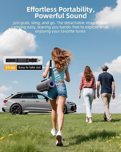 Portable Bluetooth Speakers, 200W Peak Loud Sound and Deep Bass for Party, IP65 Waterproof Wireless Outdoor Speaker w/ 2*Subwoofer/Tweeter/DSP/Bass Boost/Fast Charging/TWS/TF/USB/AUX, 24H Playtime in Saudi Arabia