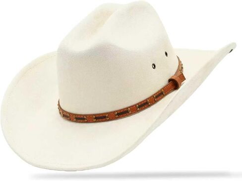 قبعة رعاة البقر Cattleman للرجال والنساء مع قبعة مزرعة عريضة عريضة 3.74 بوصة in Kuwait