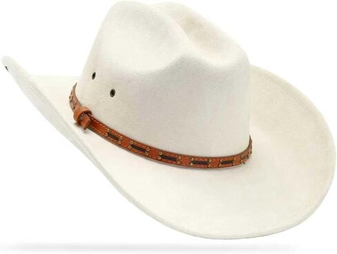 قبعة رعاة البقر Cattleman للرجال والنساء مع قبعة مزرعة عريضة عريضة 3.74 بوصة in Kuwait