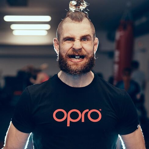 OPRO Snap-Fit Instant Level Braces Mouth Guard + Strap – Quick Protection Mouthguard for Lacrosse, jiu Jitsu, MMA Boxing Wrestling & Football Mouthpiece – Includes Mouth Guard Case (Adult, Blue) in Kuwait