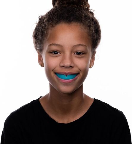 OPRO Snap-Fit Instant Level Braces Mouth Guard + Strap – Quick Protection Mouthguard for Lacrosse, jiu Jitsu, MMA Boxing Wrestling & Football Mouthpiece – Includes Mouth Guard Case (Adult, Blue) in Kuwait