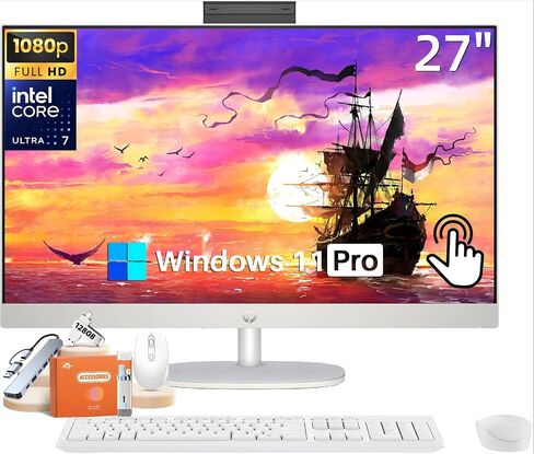 HP 23.8 inch All-in-One Desktop PC, FHD Display, Intel Core i5-1334U, 16 GB RAM, 512 GB SSD, Intel UHD Graphics, Windows 11 Home, Shell White, 24-cr0112 (2025) in Saudi Arabia
