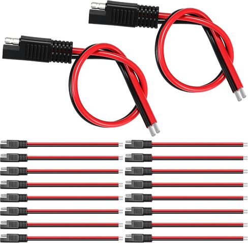 Frienda 14 موصلات AWG كابل متوافق مع SAE 30cm 2 PIN قابس واحد فصل كابل تمديد السيارات الطاقة لشاحن سيارات الدراجات النارية (8 قطع) in Kuwait
