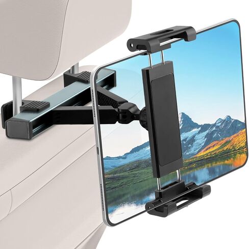 Kairiyard Tablet Holder for Car, 3 in 1 Extension Arm Adjustable Car Headrest Tablet Holder Road Trip Essentials Back Seat Tablets Cars Mount Compatible with iPad Pro, Air, Mini, 4.7-11" Devices in Saudi Arabia