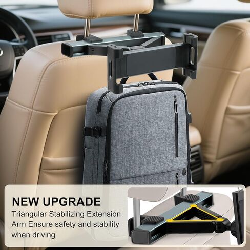Kairiyard Tablet Holder for Car, 3 in 1 Extension Arm Adjustable Car Headrest Tablet Holder Road Trip Essentials Back Seat Tablets Cars Mount Compatible with iPad Pro, Air, Mini, 4.7-11" Devices in Saudi Arabia