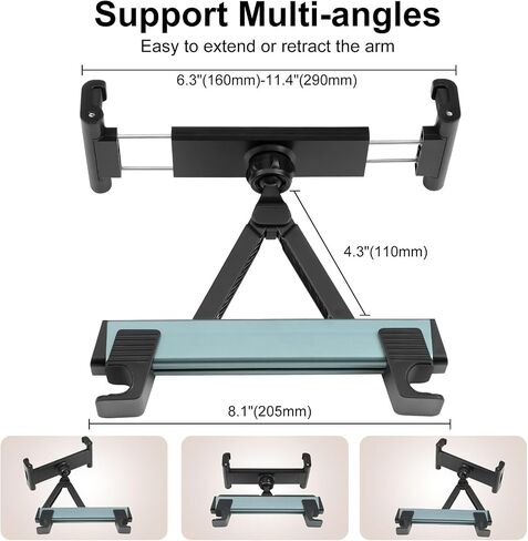 Kairiyard Tablet Holder for Car, 3 in 1 Extension Arm Adjustable Car Headrest Tablet Holder Road Trip Essentials Back Seat Tablets Cars Mount Compatible with iPad Pro, Air, Mini, 4.7-11" Devices in Saudi Arabia